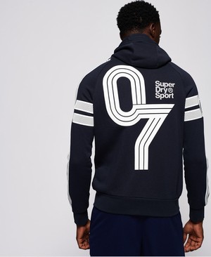 Superdry Oxygen Cipzár Férfi Kapucnis Pulóver Sötétkék | QDAVS0456